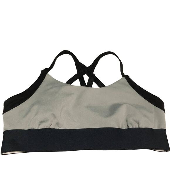 The North Face- Gray/Navy Motivation Studio Racerback Flashdry Sports Bra-S - Picture 1 of 5